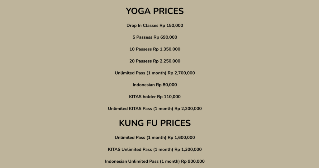 the practice daily yoga class price