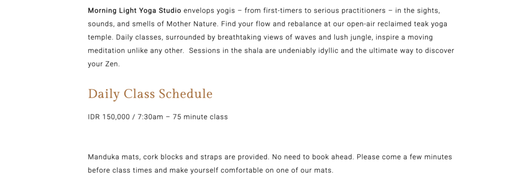 morning light yoga daily yoga class price