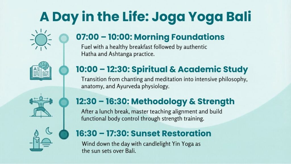 Joga yoga teacher training canggu daily schedule