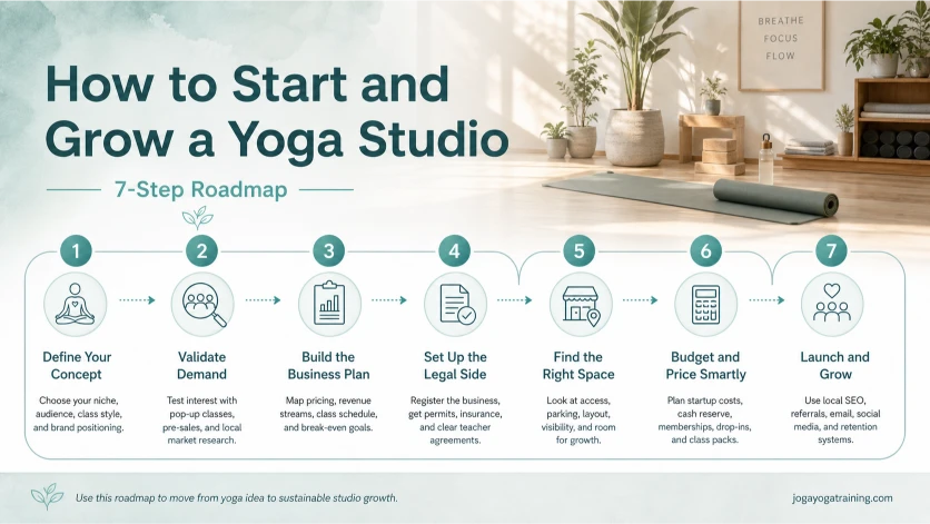 infographics on how to start a yoga studio
